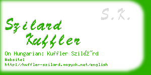 szilard kuffler business card